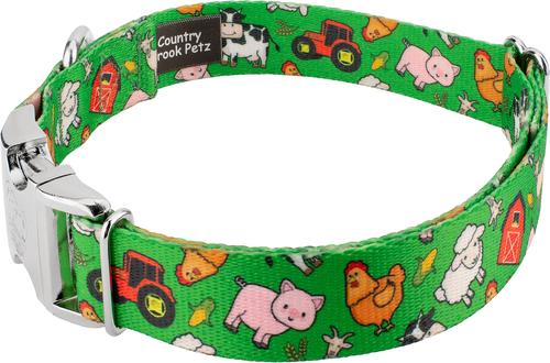 Show full view: Country Brook Petz Premium Farm Life Y'all Dog Collar, Green, Medium: 13 to 16-in neck, 1-in wide slide 3 of 5