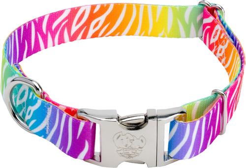 Show full view: Country Brook Petz Premium Fashion Zebra Dog Collar, Multicolor, 13 to 16-in neck, 1-in wide slide 1 of 7
