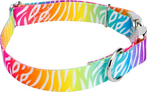 Show full view: Country Brook Petz Premium Fashion Zebra Dog Collar, Multicolor, 18 to 26-in neck, 1-in wide slide 5 of 6