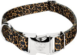 Country Brook Petz Premium Leopard Print Dog Collar, Brown, 11 to 13-in neck, 5/8-in wide