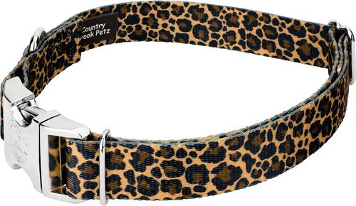 Show full view: Country Brook Petz Premium Leopard Print Dog Collar, Brown, 11 to 13-in neck, 5/8-in wide slide 3 of 5