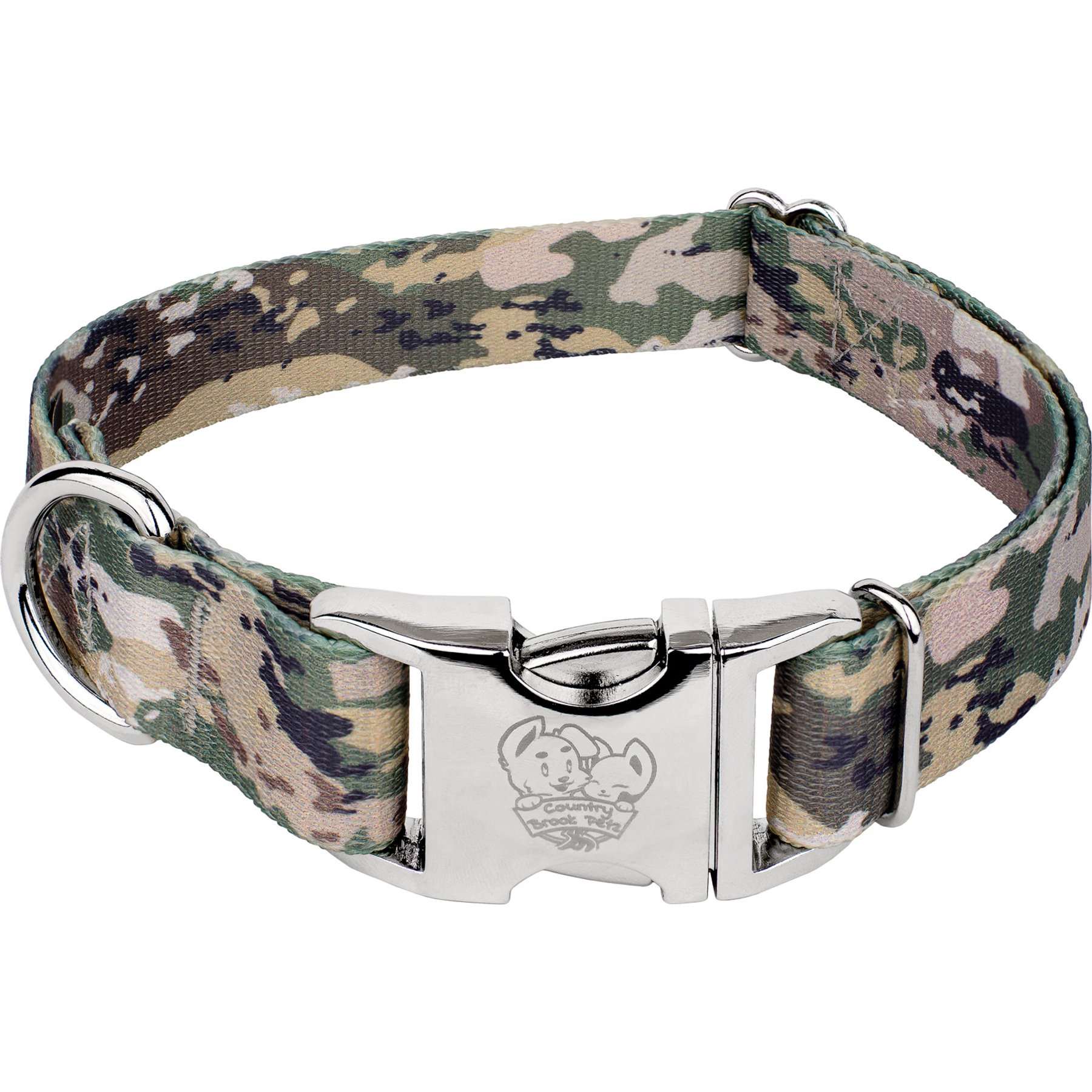 Country Brook Petz Premium Mountain Viper Camo Dog Collar, Green, X-Large: 18 to 26-in neck, 1-in wide