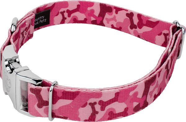 Country Brook Petz Pink Bone Camo Deluxe Dog Collar