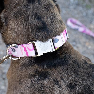 Show full view: Country Brook Petz Premium Pink & Grey Camo Dog Collar, Pink, Large: 16 to 22-in neck, 1-in wide slide 4 of 8