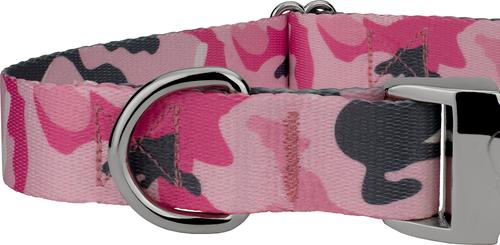 Show full view: Country Brook Petz Premium Pink & Grey Camo Dog Collar, Pink, Medium: 13 to 16-in neck, 1-in wide slide 7 of 7