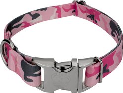 Country Brook Petz Premium Pink & Grey Camo Dog Collar, Pink, Small: 11 to 13-in neck, 5/8-in wide