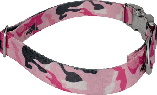 Show full view: Country Brook Petz Premium Pink & Grey Camo Dog Collar, Pink, Small: 11 to 13-in neck, 5/8-in wide slide 6 of 7