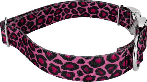 Show full view: Country Brook Petz Premium Pink Leopard Dog Collar, Pink, 18 to 26-in neck, 1-in wide slide 5 of 6