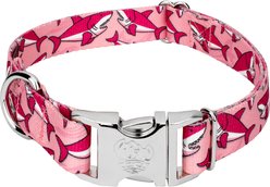 Country Brook Petz Premium Pink Sharks Dog Collar, Pink, Medium: 13 to 16-in neck, 1-in wide