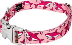 Country Brook Petz Premium Pink Sharks Dog Collar, Pink, Small: 11 to 13-in neck, 5/8-in wide slide 2 of 6