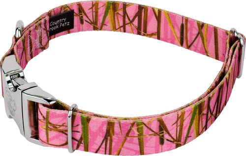 Show full view: Country Brook Petz Premium Pink Waterfowl Camo Dog Collar, Pink, Medium: 13 to 16-in neck, 1-in wide slide 5 of 7