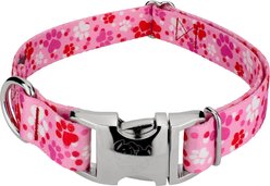 Country Brook Petz Premium Puppy Love Polyester Standard Dog Collar, Pink, Large: 16 to 22-in neck, 1-in wide