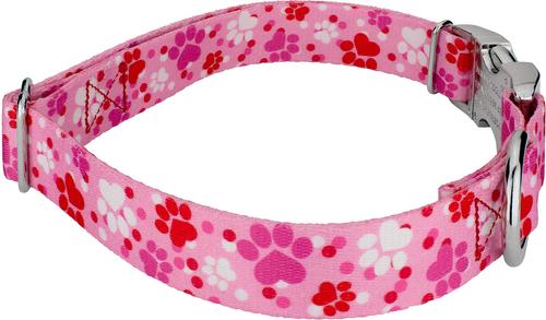 Show full view: Country Brook Petz Premium Puppy Love Polyester Standard Dog Collar, Pink, Large: 16 to 22-in neck, 1-in wide slide 7 of 8