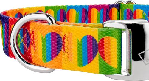 Show full view: Country Brook Petz Premium Rainbow Hearts Polyester Standard Dog Collar, Small: 11 to 13-in neck, 5/8-in wide slide 5 of 5