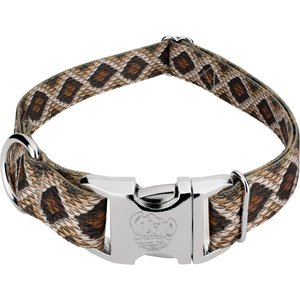 Country Brook Petz Premium Rattlesnake Dog Collar, Brown, 13 to 16-in neck, 1-in wide