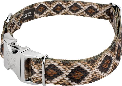 Show full view: Country Brook Petz Premium Rattlesnake Dog Collar, Brown, 16 to 22-in neck, 1-in wide slide 5 of 7
