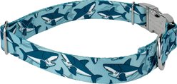 Country Brook Petz Premium Sharks Dog Collar, Blue, Medium: 13 to 16-in neck, 1-in wide slide 2 of 6