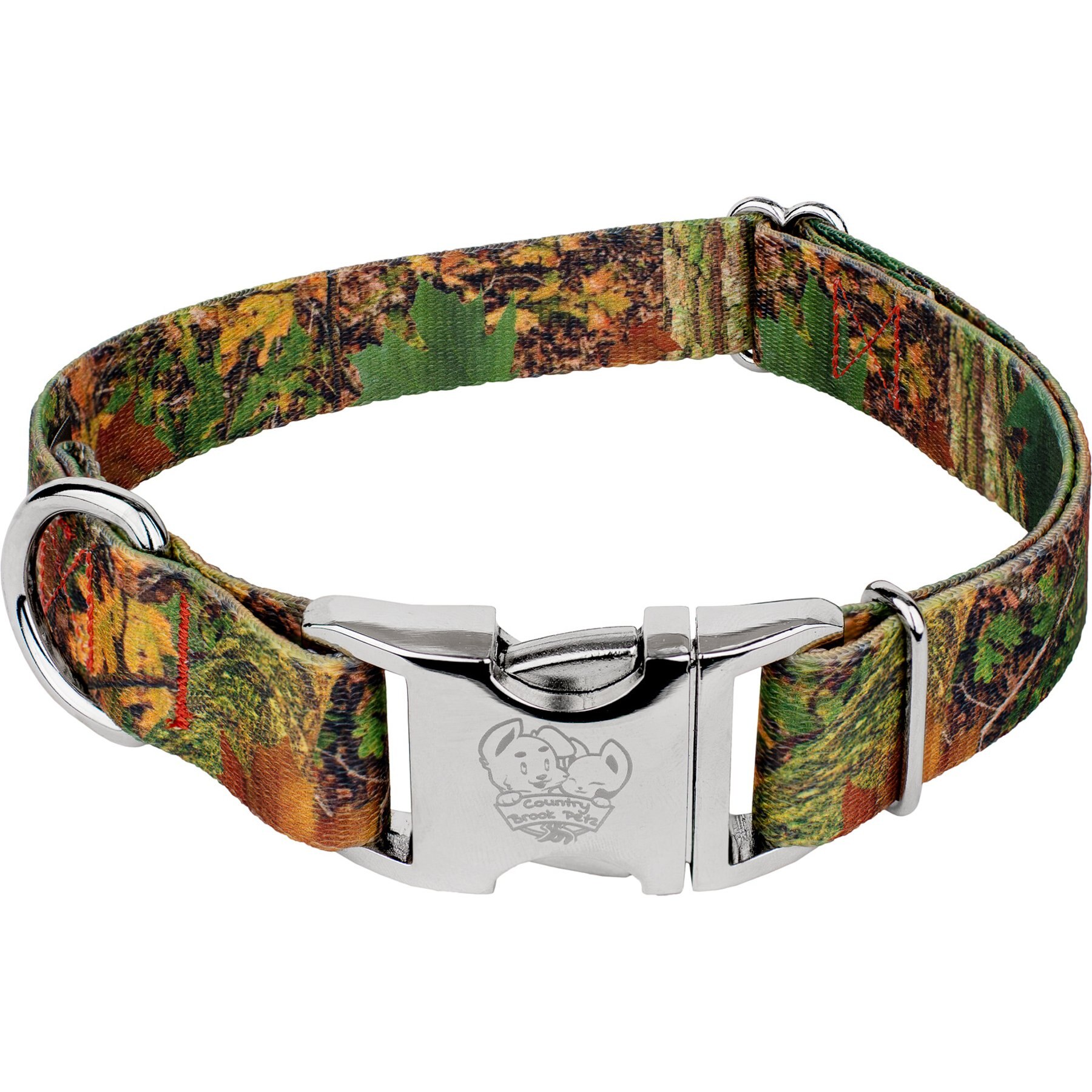 Country Brook Petz Premium Southern Forest Camo Dog Collar, Brown, Large: 16 to 22-in neck, 1-in wide