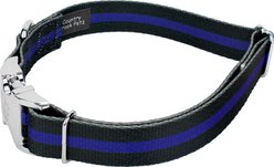 Country Brook Petz Premium Thin Blue Line Dog Collar, Black, Small: 11 to 13-in neck, 5/8-in wide slide 2 of 5