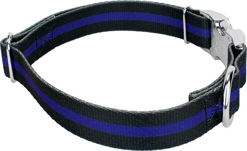 Show full view: Country Brook Petz Premium Thin Blue Line Dog Collar, Black, X-Large: 18 to 26-in neck, 1-in wide slide 4 of 5