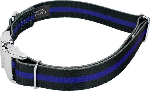 Show full view: Country Brook Petz Premium Thin Blue Line Dog Collar, Black, X-Large: 18 to 26-in neck, 1-in wide slide 3 of 5