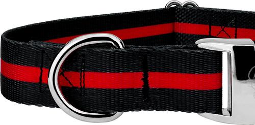 Show full view: Country Brook Petz Premium Thin Red Line Dog Collar, Black, Large: 16 to 22-in neck, 1-in wide slide 5 of 5