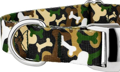 Show full view: Country Brook Petz Premium Woodland Bone Camo Dog Collar, Green, Small: 11 to 13-in neck, 5/8-in wide slide 6 of 6