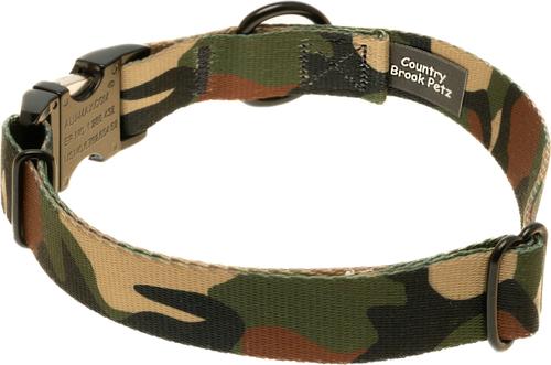 Show full view: Country Brook Petz Premium Woodland Camo HD Dog Collar, Green, Medium: 13 to 16-in neck, 1-in wide slide 5 of 7