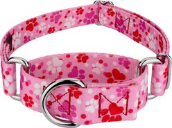 Country Brook Petz Puppy Love Polyester Martingale Dog Collar, Pink, Medium: 15 to 21-in neck, 1-in wide