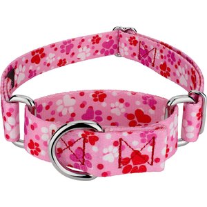 Country Brook Petz Puppy Love Polyester Martingale Dog Collar, Pink, Medium: 15 to 21-in neck, 1-in wide