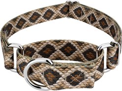 Country Brook Petz Rattlesnake Polyester Martingale Dog Collar, Brown, Large: 18 to 26-in neck, 1-in wide