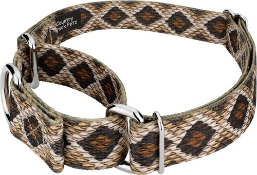 Show full view: Country Brook Petz Rattlesnake Polyester Martingale Dog Collar, Brown, X-Small: 9 to 12-in neck, 1/2-in wide slide 5 of 7