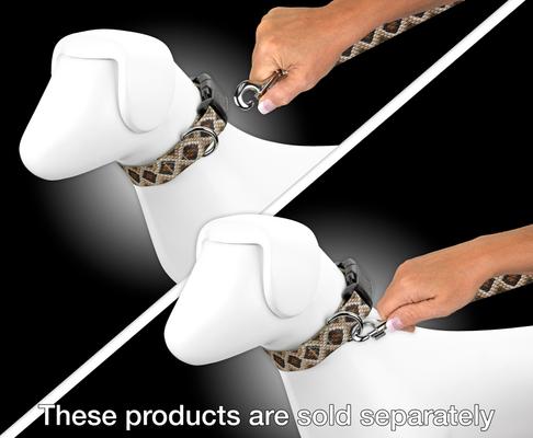 Show full view: Country Brook Petz Rattlesnake Print Leash, Brown, Medium: 4-ft long, 5/8-in wide slide 4 of 5