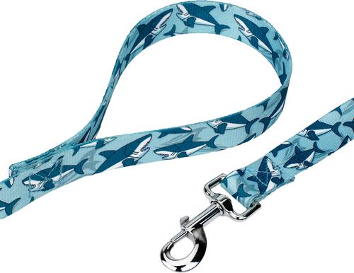 Show full view: Country Brook Petz Sharks Dog Leash, Blue, Medium: 6-ft long, 5/8-in wide slide 2 of 4