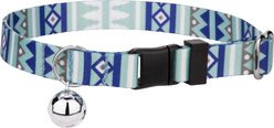 Country Brook Petz Snowy Pines Cat Collar, Blue, 8 to 12-in neck, 1/2-in wide