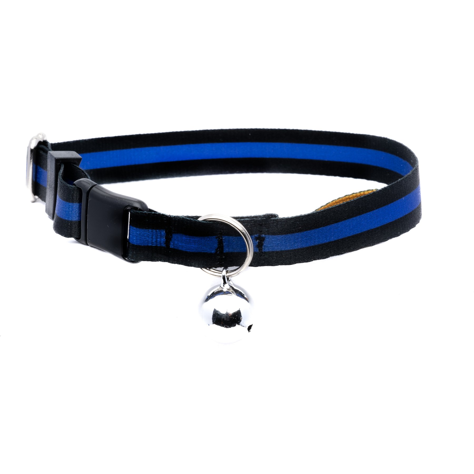 Country Brook Petz Thin Blue Line Breakaway Cat Collar, Black, 8 to 12 in neck, 1/2-in wide