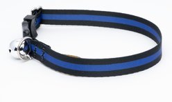 Country Brook Petz Thin Blue Line Breakaway Cat Collar, Black, 8 to 12 in neck, 1/2-in wide slide 2 of 7