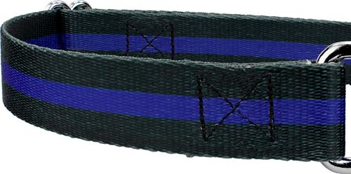 Show full view: Country Brook Petz Thin Blue Line Martingale Dog Collar, Black, Small slide 6 of 6
