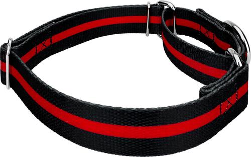 Show full view: Country Brook Petz Thin Red Line Martingale Dog Collar, Black, Large slide 4 of 5