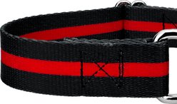 Country Brook Petz Thin Red Line Martingale Dog Collar, Black, Small slide 2 of 5