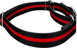 Country Brook Petz Thin Red Line Martingale Dog Collar, Black, X-Large slide 2 of 5