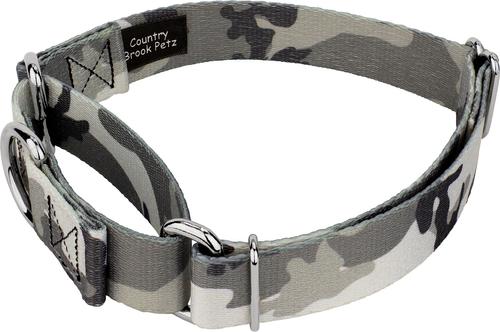 Show full view: Country Brook Petz Urban Camo Martingale Dog Collar, Grey, Small slide 5 of 7