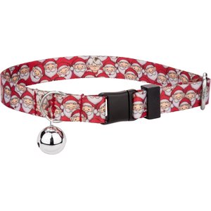 Country Brook Petz Where's Merry Cat Collar, Red, 8 to 12-in neck, 1/2-in wide