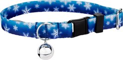 Country Brook Petz Winter Wonderland Cat Collar, Blue, 8 to 12-in neck, 1/2-in wide