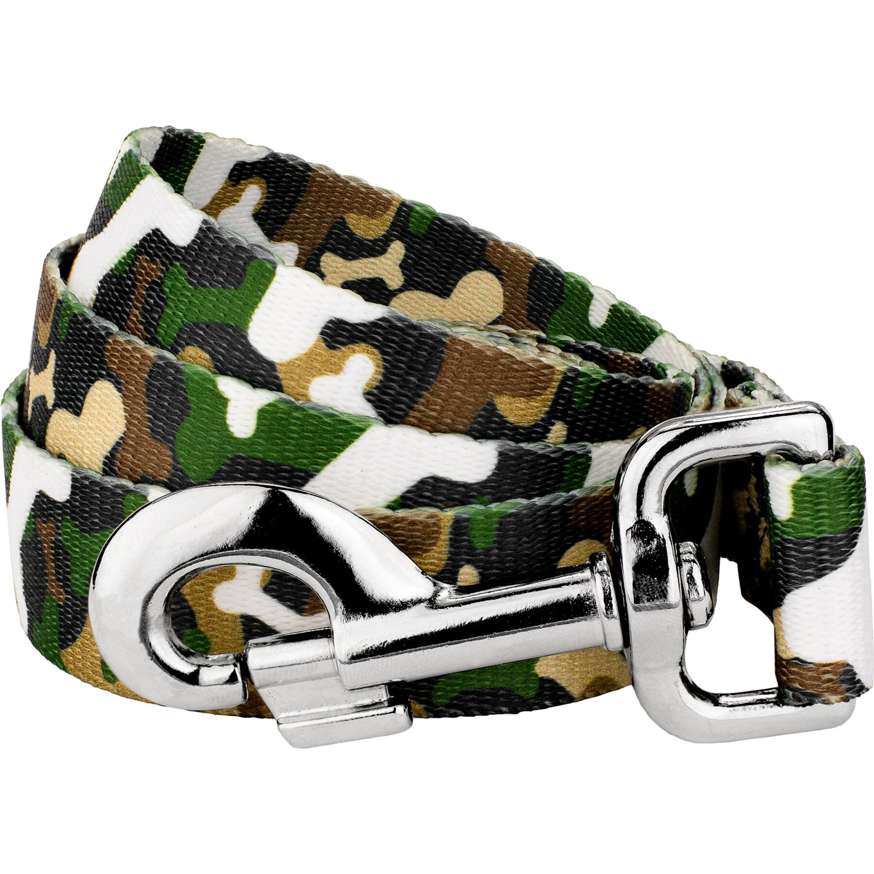 Country Brook Petz Woodland Bone Camo Dog Leash, Green, Large: 4-ft long, 1-in wide