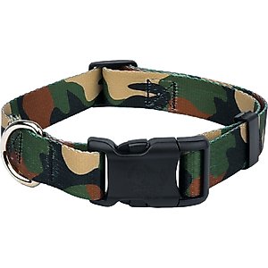 Country Brook Petz Woodland Camo Deluxe Dog Collar, Green, Small