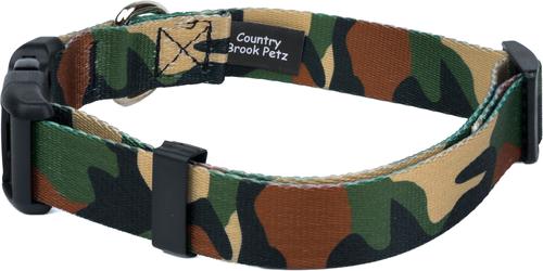 Show full view: Country Brook Petz Woodland Camo Deluxe Dog Collar, Green, XX-Small slide 5 of 9