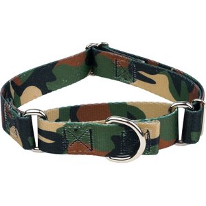 Country Brook Petz Woodland Camo Martingale Dog Collar, Green, Small
