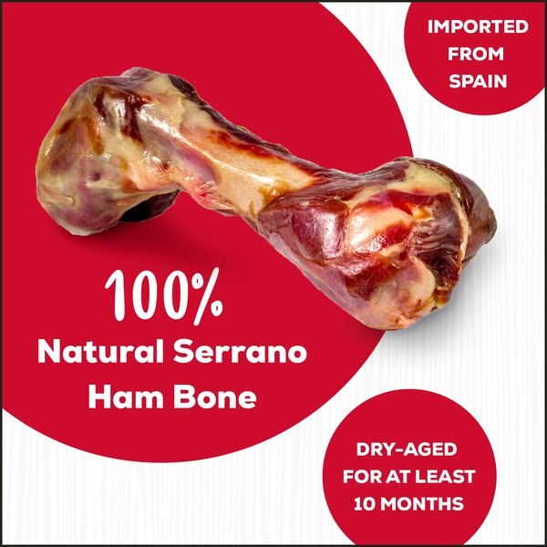 Navus Naturals Genuine Serrano Half Ham Bone Dog Treats, 2 count