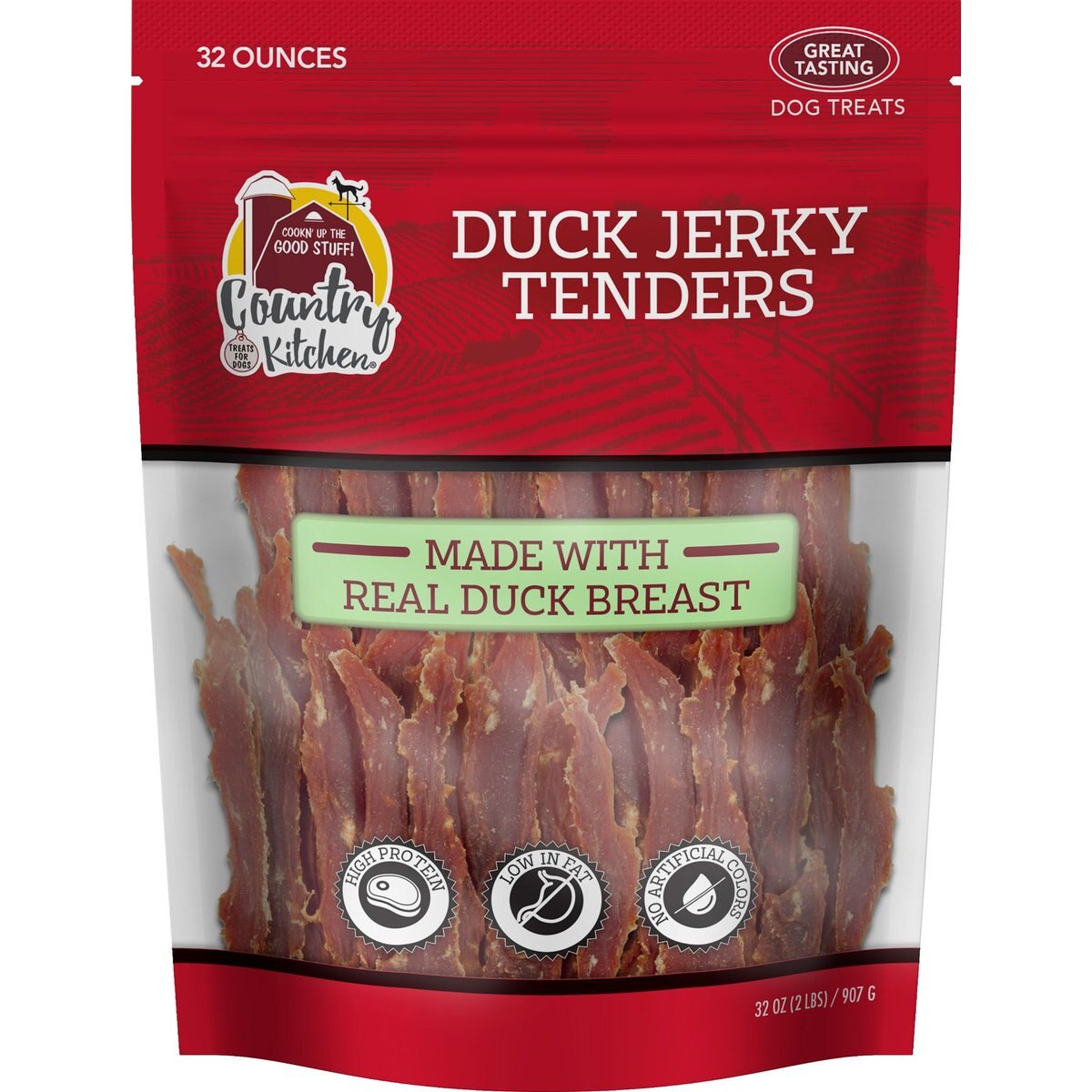 Country Kitchen Duck Jerky Tenders Dog Treats, 64-oz bundle